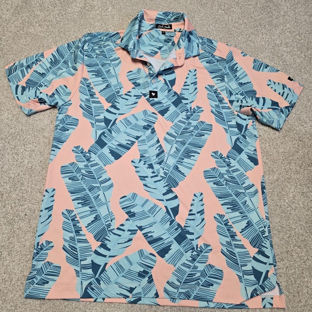Bad Birdie Blue Steel Golf Polo Shirt Mens Medium‎ Performance Stretch UPF 50+